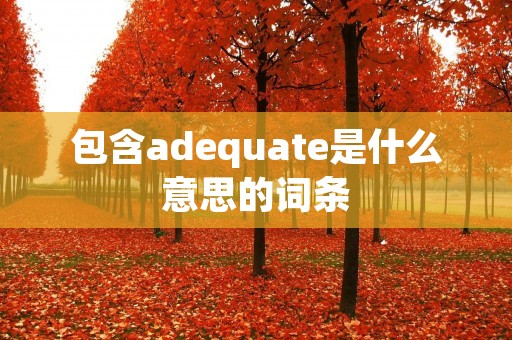包含adequate是什么意思的词条