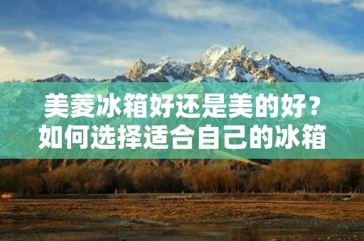美菱冰箱好还是美的好？如何选择适合自己的冰箱？