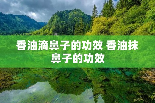 香油滴鼻子的功效 香油抹鼻子的功效