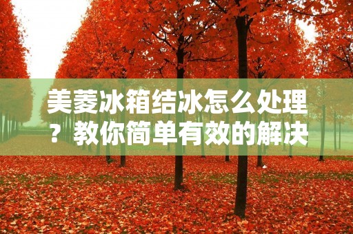 美菱冰箱结冰怎么处理?教你简单有效的解决方案! 美菱冰箱结冰怎么处理?教你简单有效的解决方案!