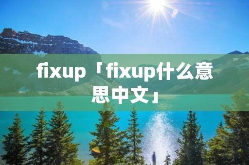 fixup「fixup什么意思中文」
