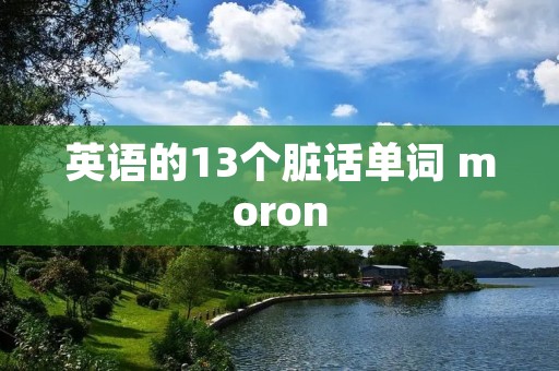 英语的13个脏话单词 moron