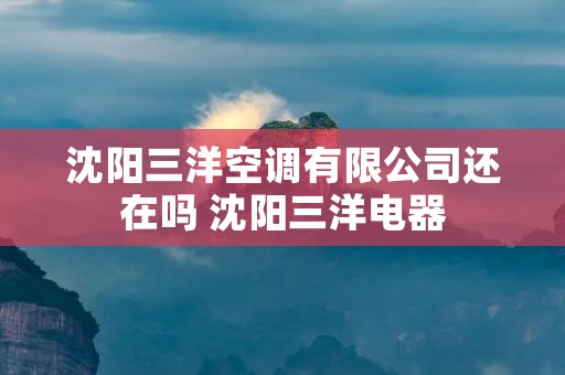 沈阳三洋空调有限公司还在吗 沈阳三洋电器