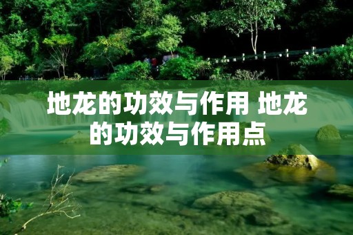 地龙的功效与作用 地龙的功效与作用点