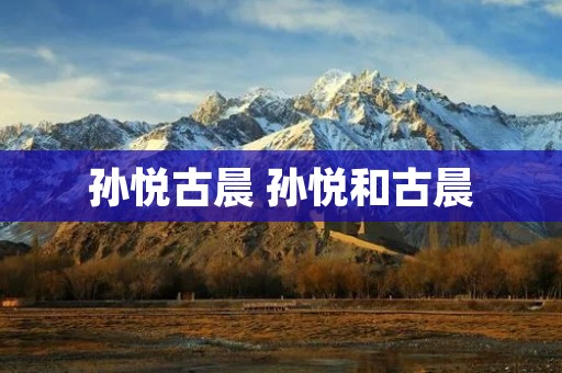 孙悦古晨 孙悦和古晨
