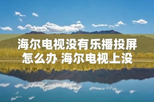 海尔电视没有乐播投屏怎么办 海尔电视上没有乐播投屏怎么办