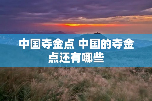 中国夺金点 中国的夺金点还有哪些