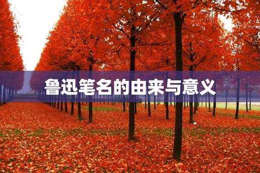 鲁迅笔名的由来与意义