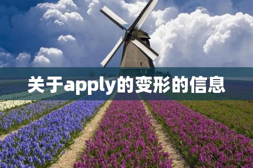 关于apply的变形的信息