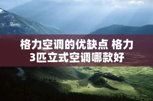 格力空调的优缺点 格力3匹立式空调哪款好