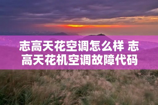 志高天花空调怎么样 志高天花机空调故障代码大全完整版