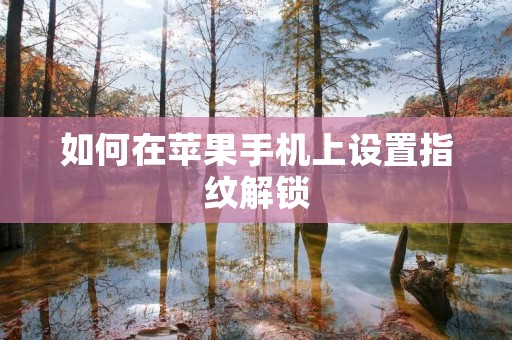 如何在苹果手机上设置指纹解锁