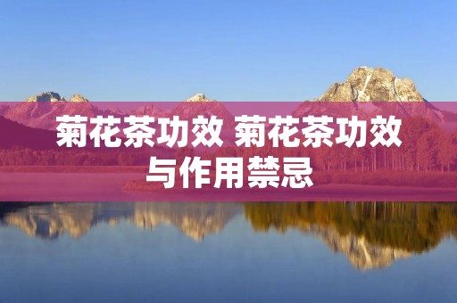 菊花茶功效 菊花茶功效与作用禁忌