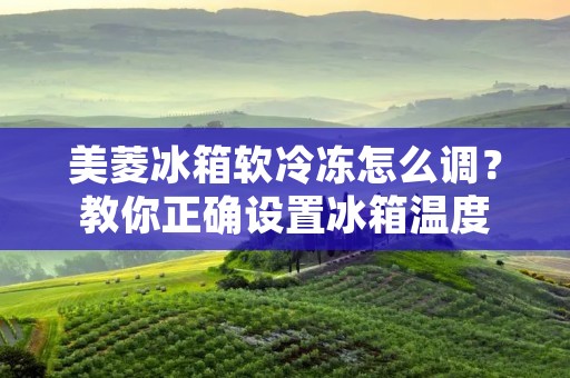 美菱冰箱软冷冻怎么调？教你正确设置冰箱温度