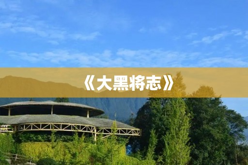 《大黑将志》:一个融合了历史与文学的多元化作品 《大黑将志》:一个融合了历史与文学的多元化作品