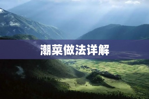 潮菜做法详解:让你在家也能品尝地道的潮汕美味 潮菜做法详解:让你在家也能品尝地道的潮汕美味