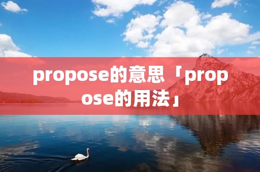 propose的意思「propose的用法」