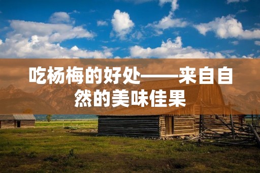 吃杨梅的好处——来自自然的美味佳果