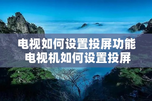 电视如何设置投屏功能 电视机如何设置投屏功能 电视如何设置投屏功能 电视机如何设置投屏功能