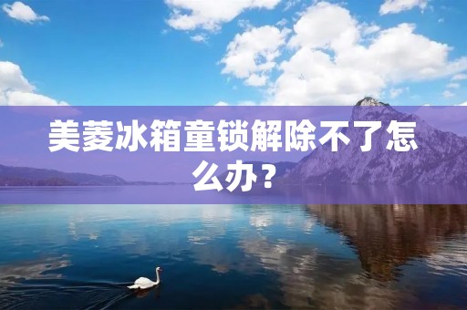 美菱冰箱童锁解除不了怎么办? 美菱冰箱童锁解除不了怎么办?