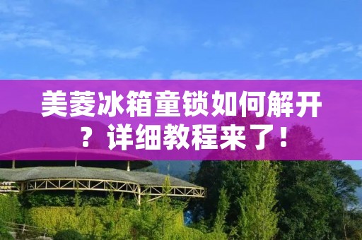 美菱冰箱童锁如何解开?详细教程来了! 美菱冰箱童锁如何解开?详细教程来了!