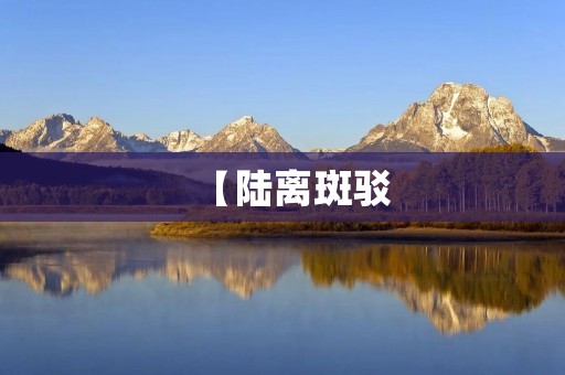 【陆离斑驳:寻找时间的印记】