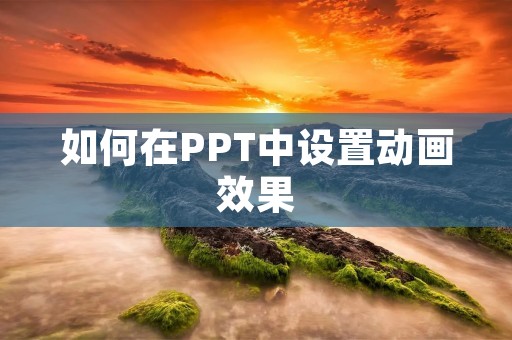 如何在PPT中设置动画效果