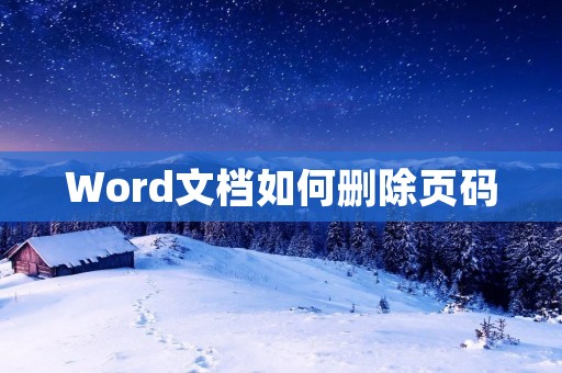 Word文档如何删除页码