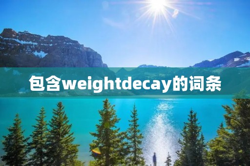 包含weightdecay的词条