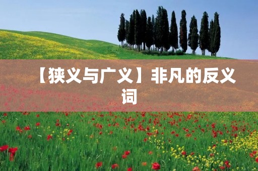 【狭义与广义】非凡的反义词