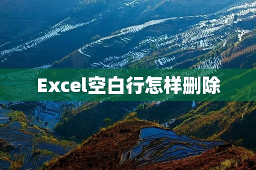 Excel空白行怎样删除