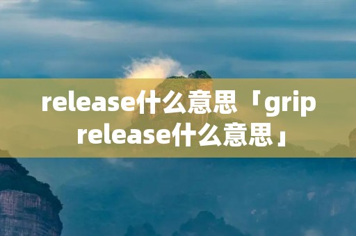 release什么意思「grip release什么意思」