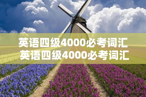 英语四级4000必考词汇 英语四级4000必考词汇软件