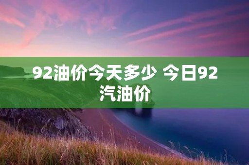 92油价今天多少 今日92汽油价 92油价今天多少 今日92汽油价