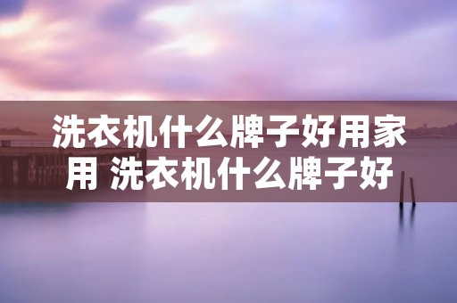 洗衣机什么牌子好用家用 洗衣机什么牌子好用家用实惠 洗衣机什么牌子好用家用 洗衣机什么牌子好用家用实惠