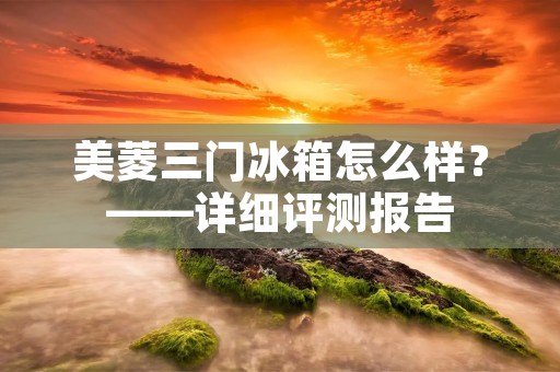 美菱三门冰箱怎么样？——详细评测报告