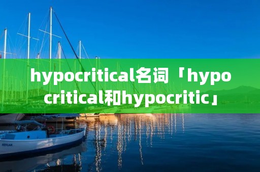 hypocritical名词「hypocritical和hypocritic」