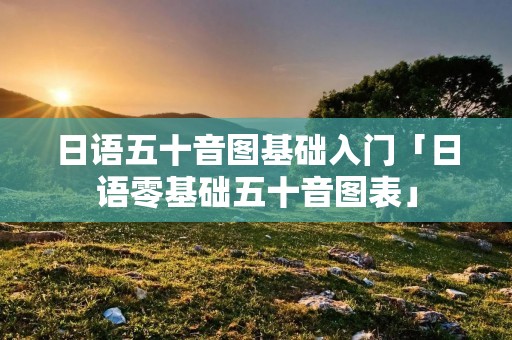 日语五十音图基础入门「日语零基础五十音图表」