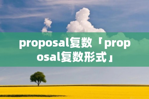 proposal复数「proposal复数形式」