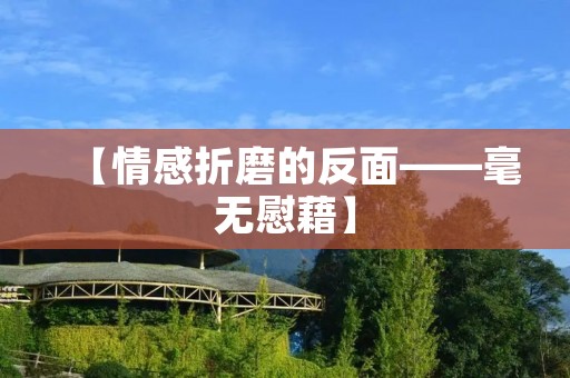 【情感折磨的反面——毫无慰藉】 【情感折磨的反面——毫无慰藉】