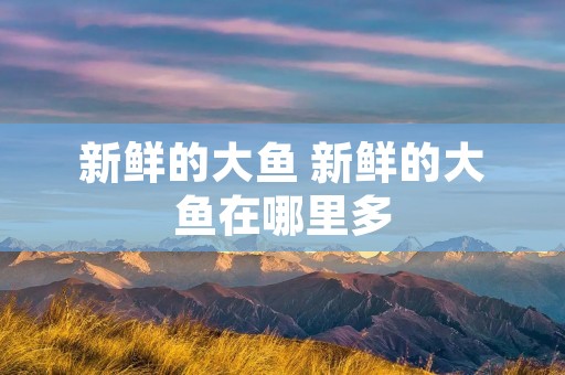 新鲜的大鱼 新鲜的大鱼在哪里多