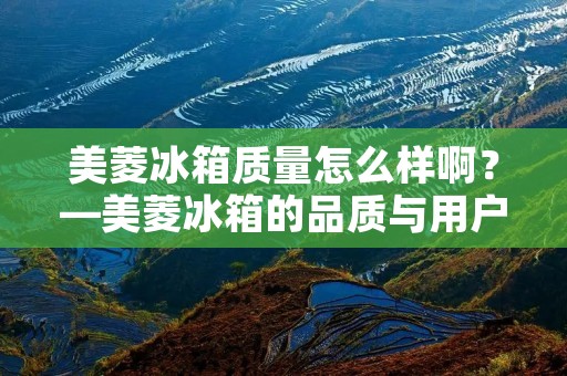 美菱冰箱质量怎么样啊？—美菱冰箱的品质与用户评价