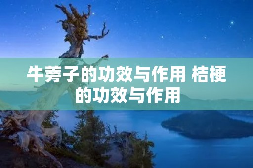 牛蒡子的功效与作用 桔梗的功效与作用