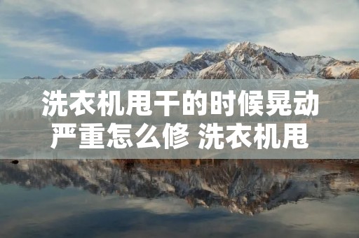 洗衣机甩干的时候晃动严重怎么修 洗衣机甩干的时候晃动严重怎么修理