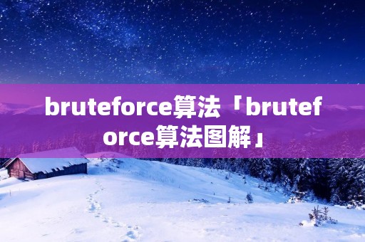 bruteforce算法「bruteforce算法图解」