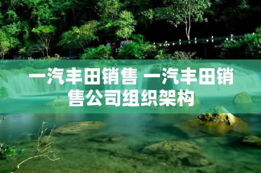 一汽丰田销售 一汽丰田销售公司组织架构 一汽丰田销售 一汽丰田销售公司组织架构
