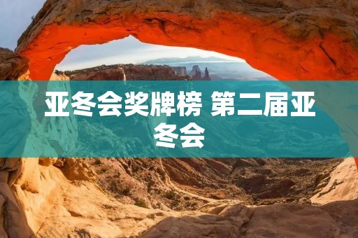亚冬会奖牌榜 第二届亚冬会