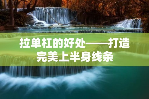 拉单杠的好处——打造完美上半身线条