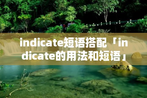 indicate短语搭配「indicate的用法和短语」