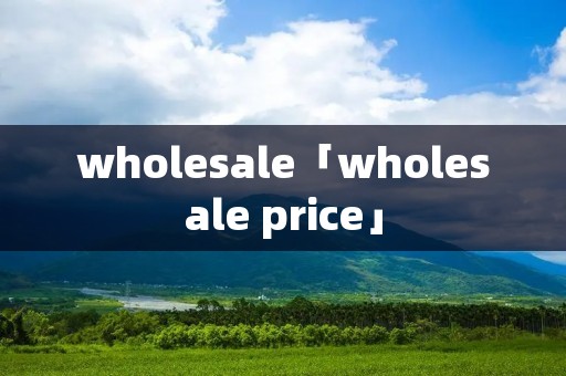 wholesale「wholesale price」 wholesale「wholesale price」